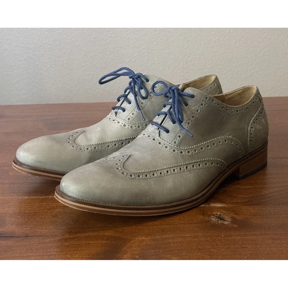 Cole Haan Colton C12422 Gray Nubuck Wingtip Oxford Men's $198 - Size 13M